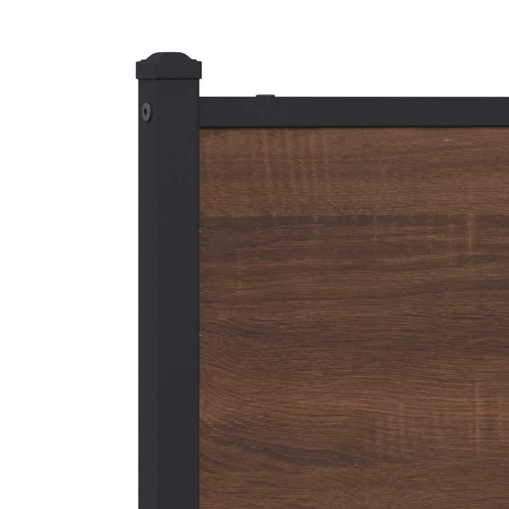 Vervangend hoofdbord 100 cm bewerkt hout en staal bruin eikenkleurig is nu te koop bij PeponiXL, paradijselijk wonen!