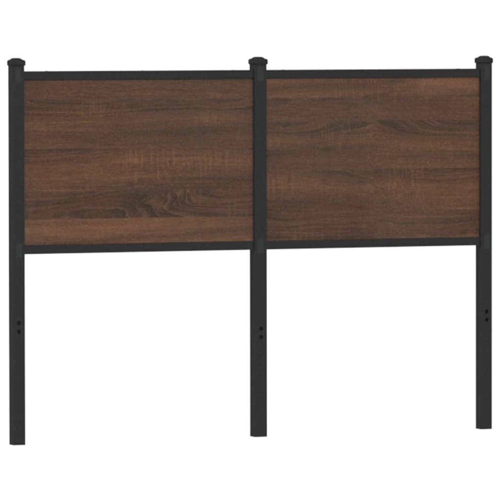 Vervangend hoofdbord 120 cm bewerkt hout en staal bruin eikenkleurig is nu te koop bij PeponiXL, paradijselijk wonen!