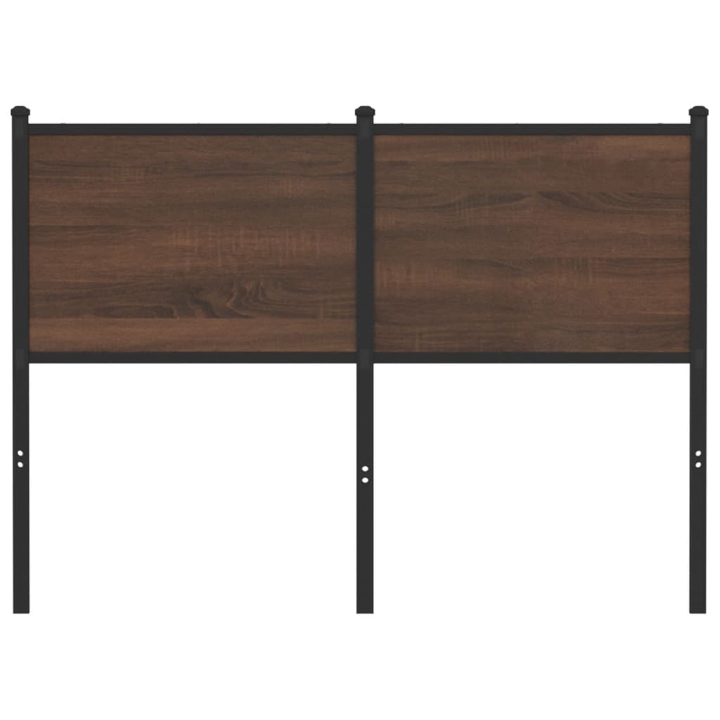 Vervangend hoofdbord 120 cm bewerkt hout en staal bruin eikenkleurig is nu te koop bij PeponiXL, paradijselijk wonen!