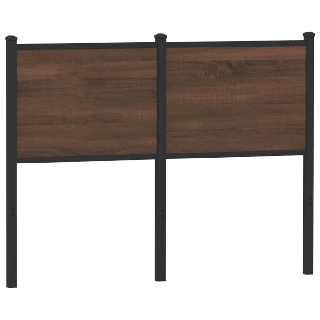 Vervangend hoofdbord 120 cm bewerkt hout en staal bruin eikenkleurig is nu te koop bij PeponiXL, paradijselijk wonen!