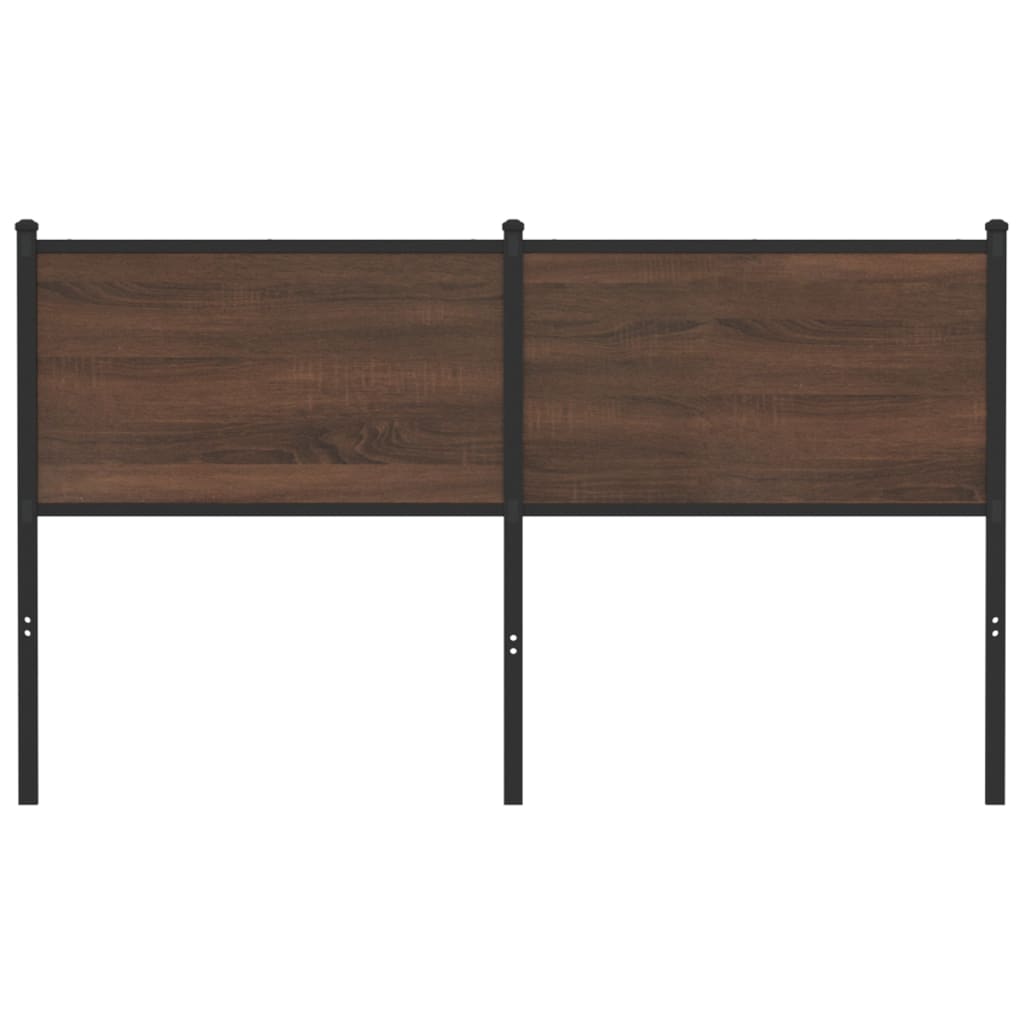 Vervangend hoofdbord 140 cm bewerkt hout en staal bruin eikenkleurig is nu te koop bij PeponiXL, paradijselijk wonen!