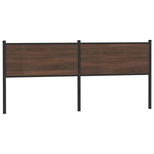 Vervangend hoofdbord 190 cm bewerkt hout en staal bruin eikenkleurig is nu te koop bij PeponiXL, paradijselijk wonen!