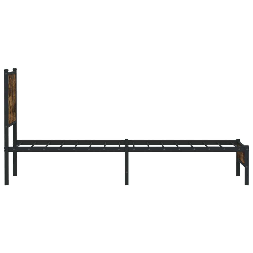 Bedframe zonder matras metaal gerookt eikenkleurig 90x190 cm is nu te koop bij PeponiXL, paradijselijk wonen!