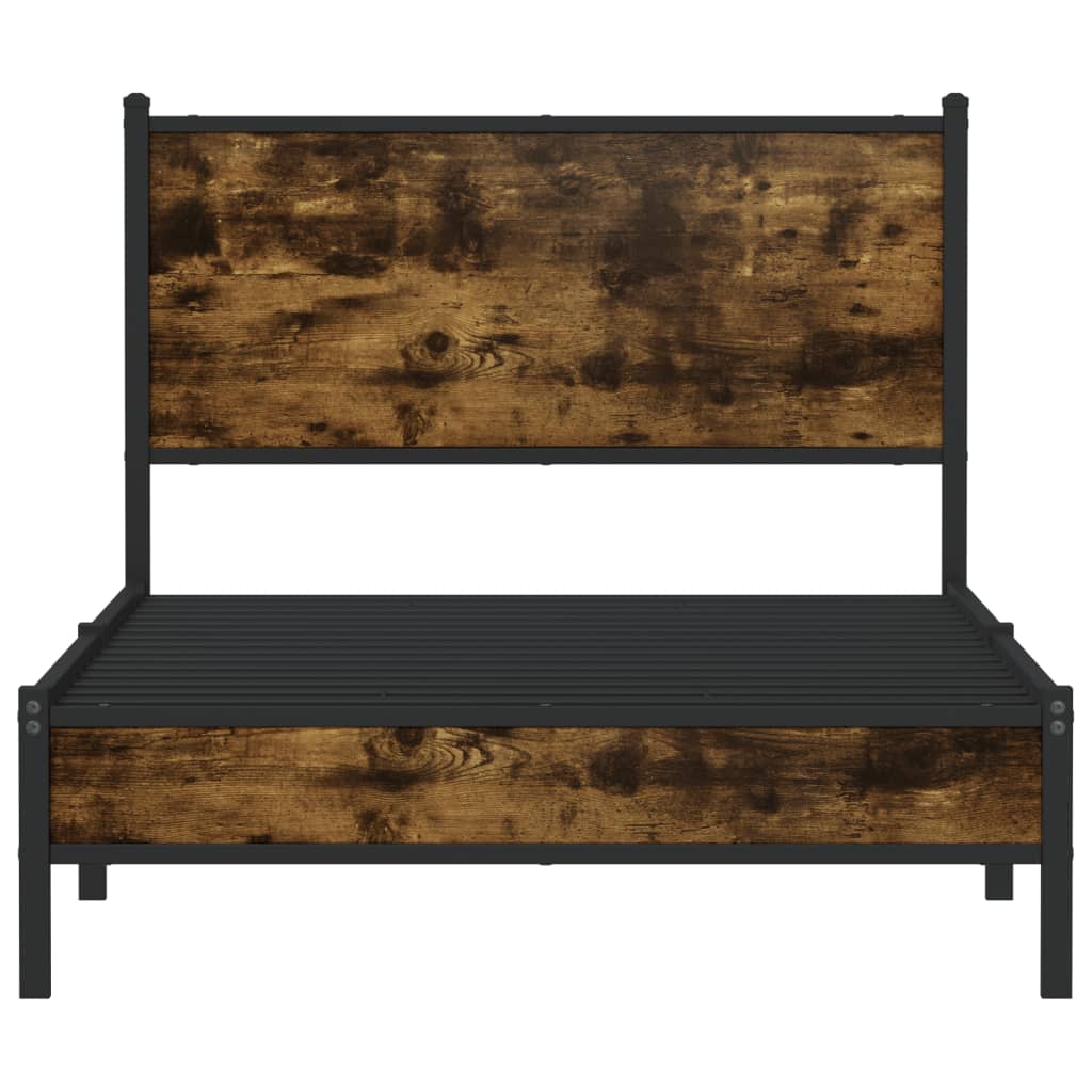 Bedframe zonder matras metaal gerookt eikenkleurig 100x190 cm is nu te koop bij PeponiXL, paradijselijk wonen!