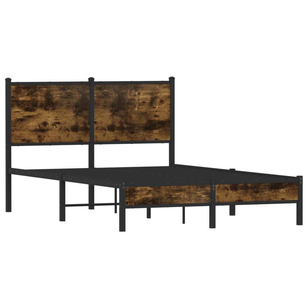 Bedframe zonder matras metaal gerookt eikenkleurig 120x200 cm is nu te koop bij PeponiXL, paradijselijk wonen!