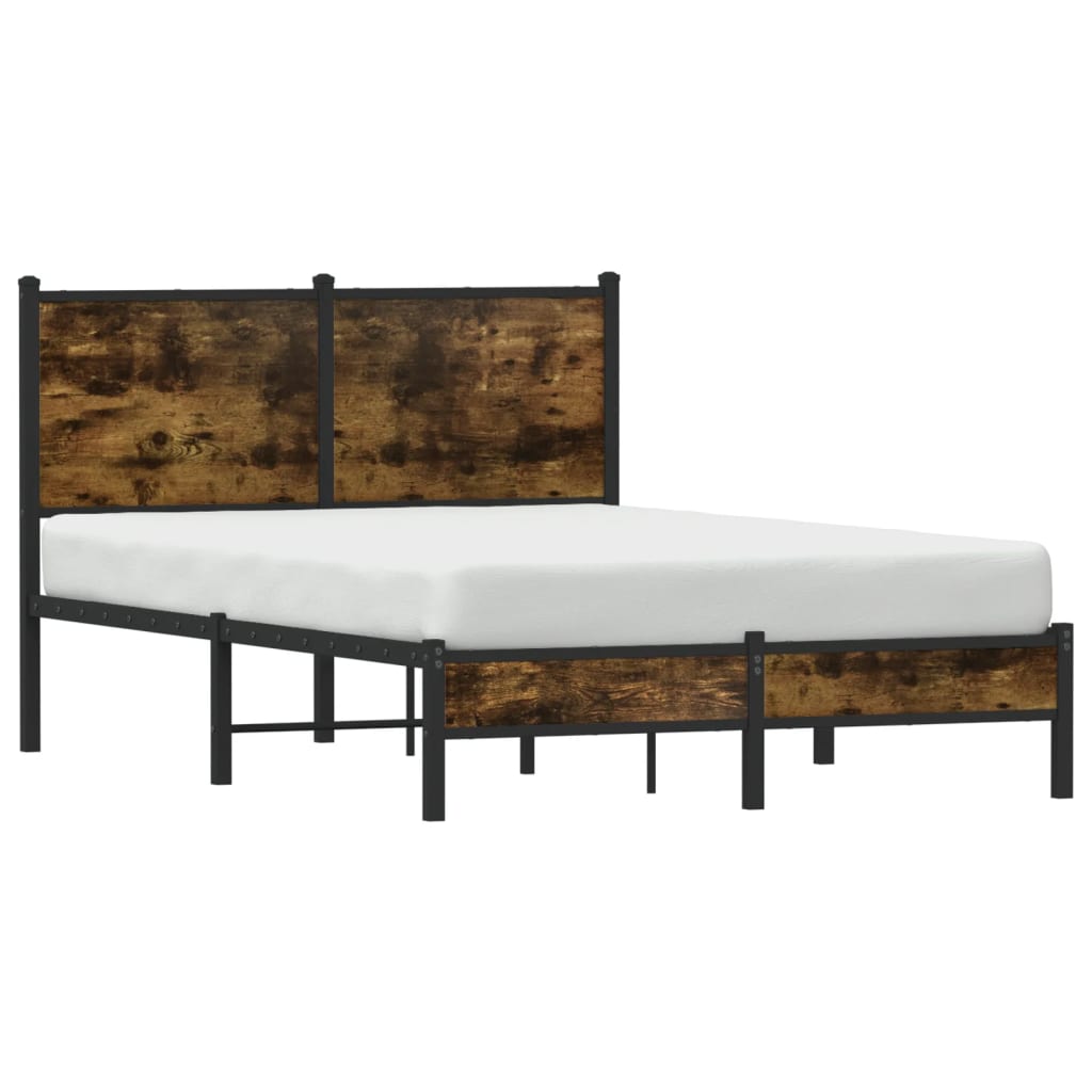 Bedframe zonder matras metaal gerookt eikenkleurig 120x200 cm is nu te koop bij PeponiXL, paradijselijk wonen!