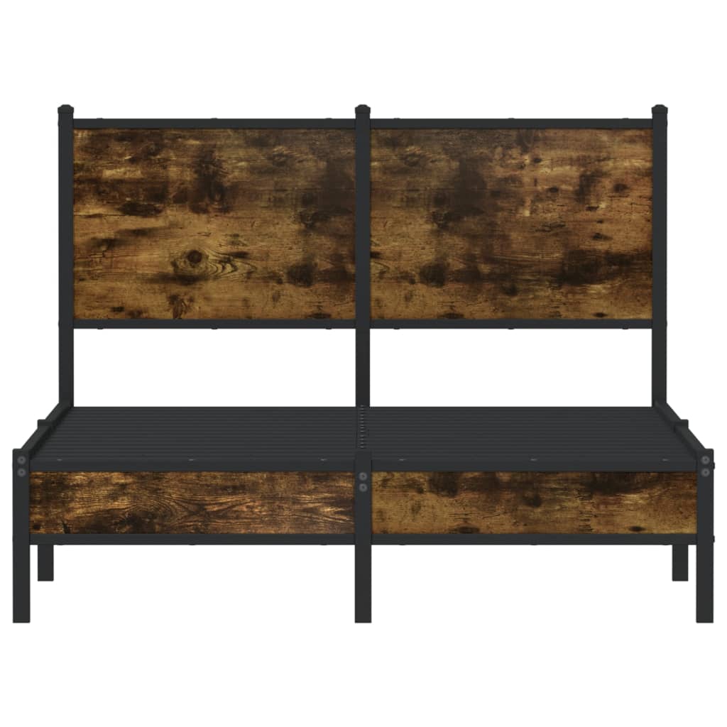 Bedframe zonder matras metaal gerookt eikenkleurig 120x200 cm is nu te koop bij PeponiXL, paradijselijk wonen!