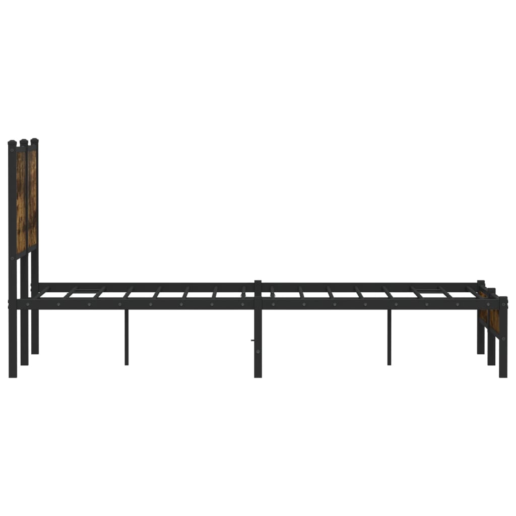 Bedframe zonder matras metaal gerookt eikenkleurig 120x200 cm is nu te koop bij PeponiXL, paradijselijk wonen!