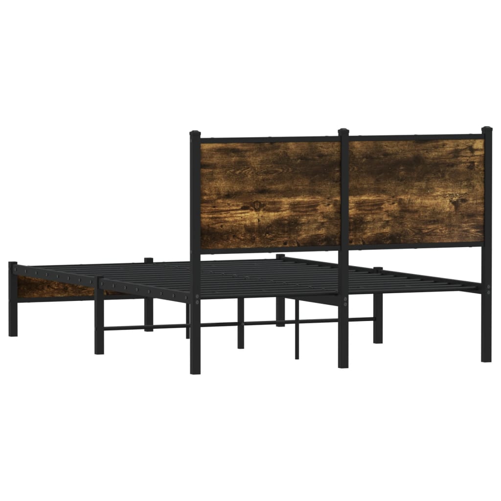 Bedframe zonder matras metaal gerookt eikenkleurig 120x200 cm is nu te koop bij PeponiXL, paradijselijk wonen!
