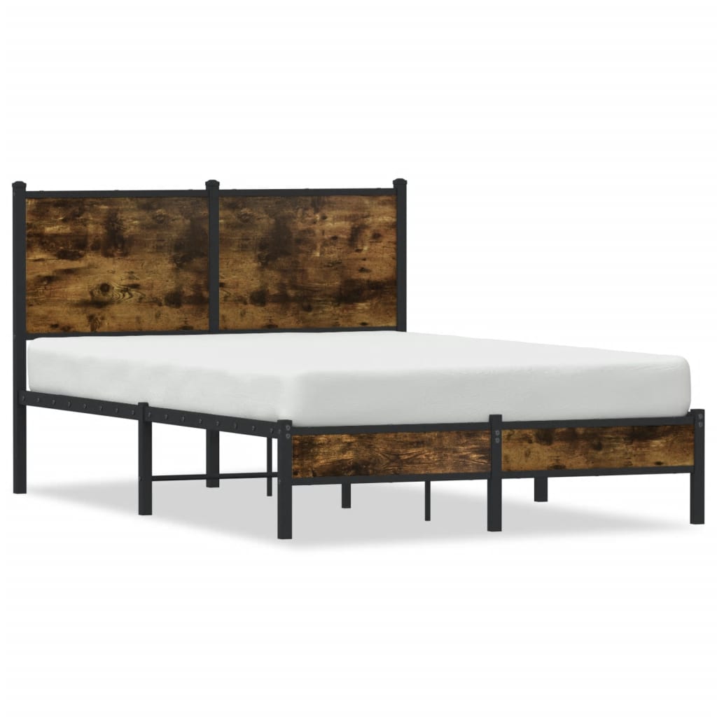 Bedframe zonder matras metaal gerookt eikenkleurig 120x200 cm is nu te koop bij PeponiXL, paradijselijk wonen!