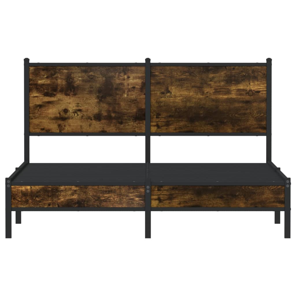 Bedframe zonder matras metaal gerookt eikenkleurig 140x190 cm is nu te koop bij PeponiXL, paradijselijk wonen!
