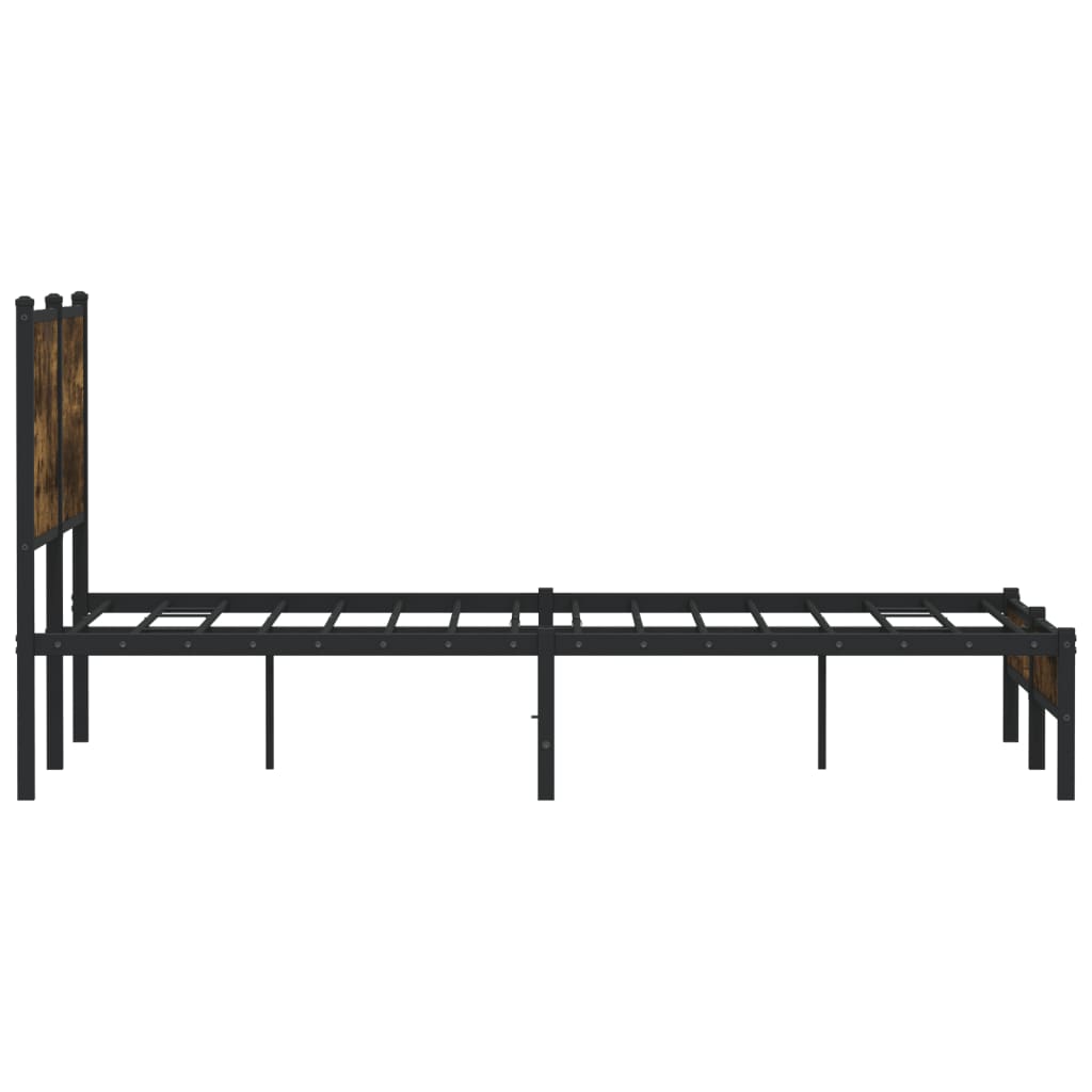 Bedframe zonder matras metaal gerookt eikenkleurig 140x200 cm is nu te koop bij PeponiXL, paradijselijk wonen!