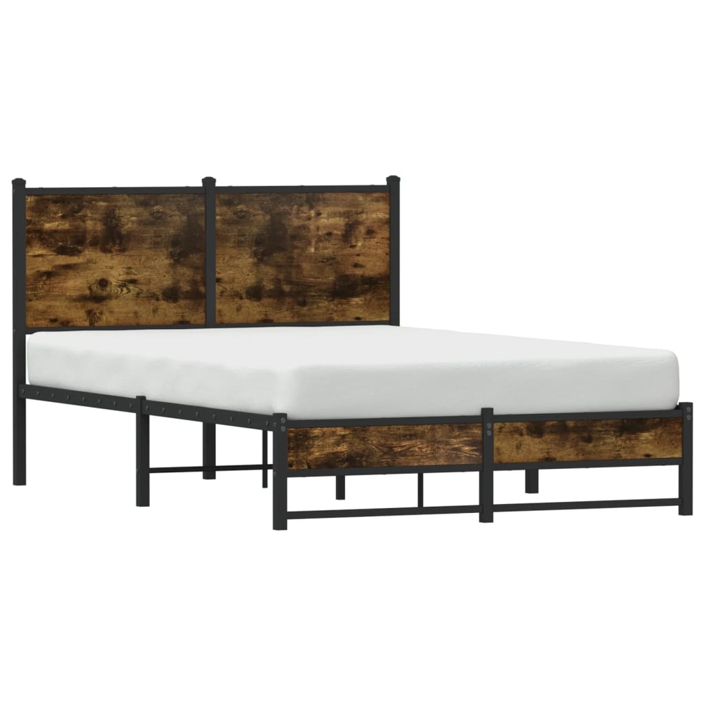 Bedframe zonder matras metaal gerookt eikenkleurig 120x190 cm is nu te koop bij PeponiXL, paradijselijk wonen!