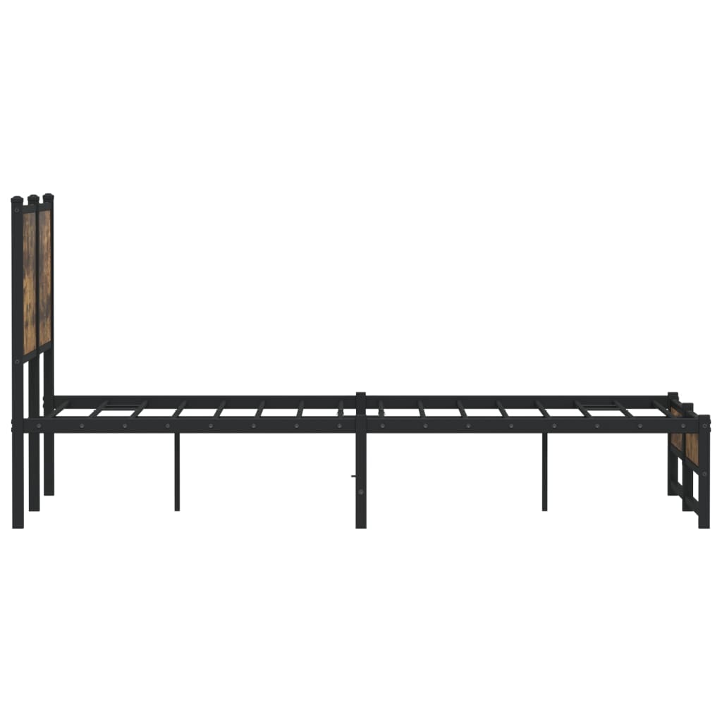 Bedframe zonder matras metaal gerookt eikenkleurig 120x190 cm is nu te koop bij PeponiXL, paradijselijk wonen!