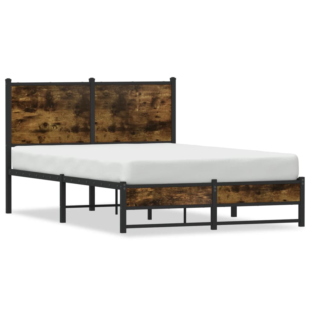 Bedframe zonder matras metaal gerookt eikenkleurig 120x190 cm is nu te koop bij PeponiXL, paradijselijk wonen!
