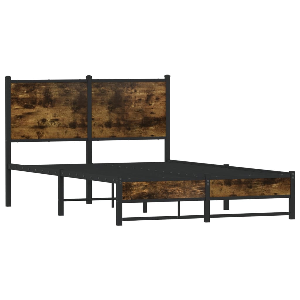 Bedframe zonder matras metaal gerookt eikenkleurig 120x200 cm is nu te koop bij PeponiXL, paradijselijk wonen!