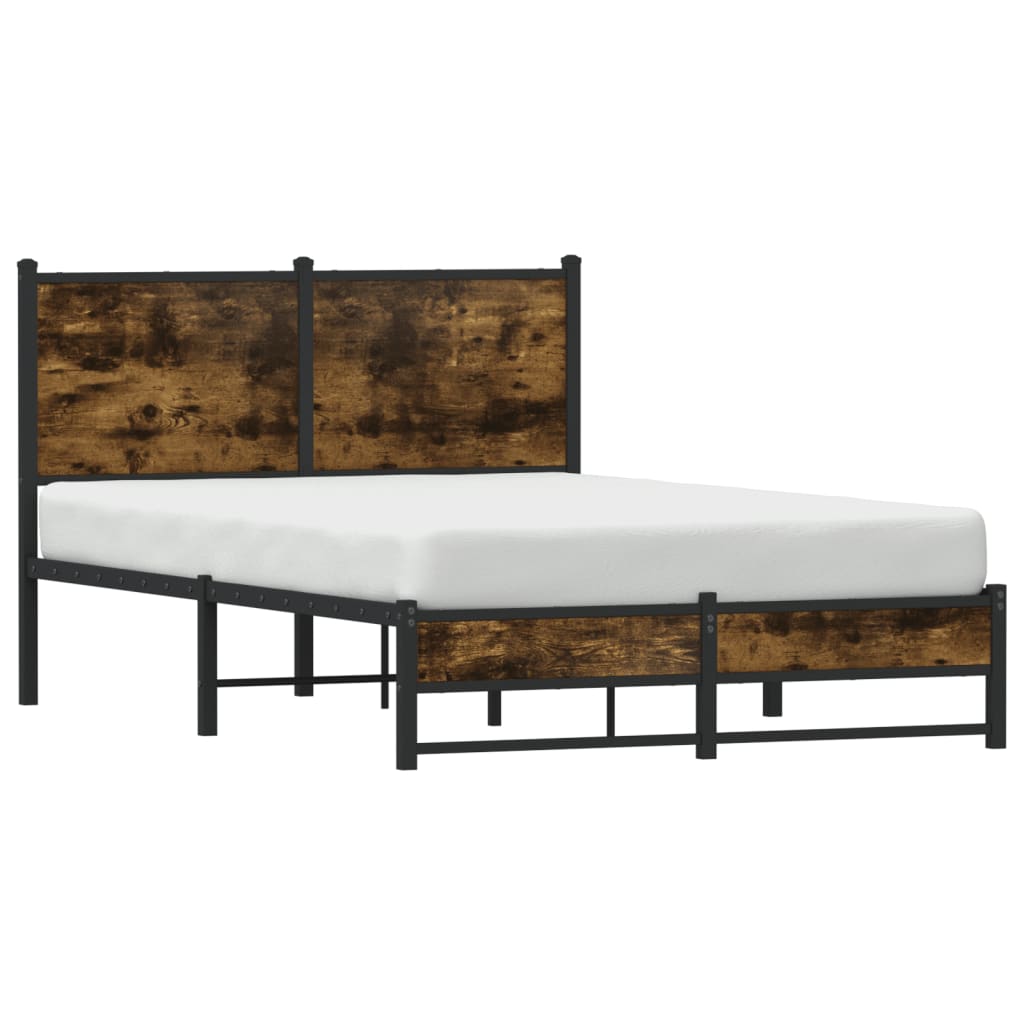 Bedframe zonder matras metaal gerookt eikenkleurig 120x200 cm is nu te koop bij PeponiXL, paradijselijk wonen!