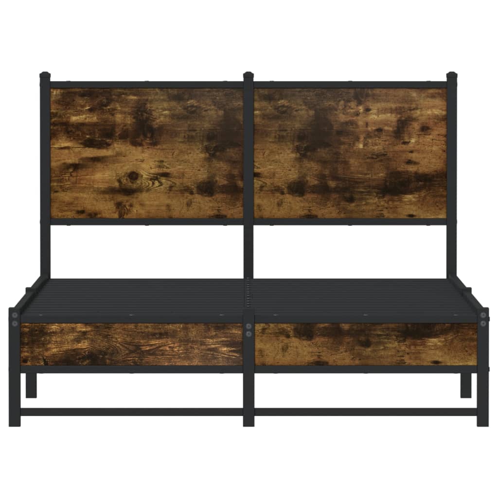 Bedframe zonder matras metaal gerookt eikenkleurig 120x200 cm is nu te koop bij PeponiXL, paradijselijk wonen!