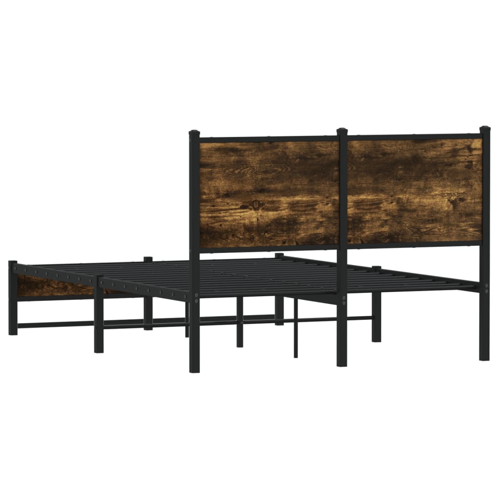 Bedframe zonder matras metaal gerookt eikenkleurig 120x200 cm is nu te koop bij PeponiXL, paradijselijk wonen!