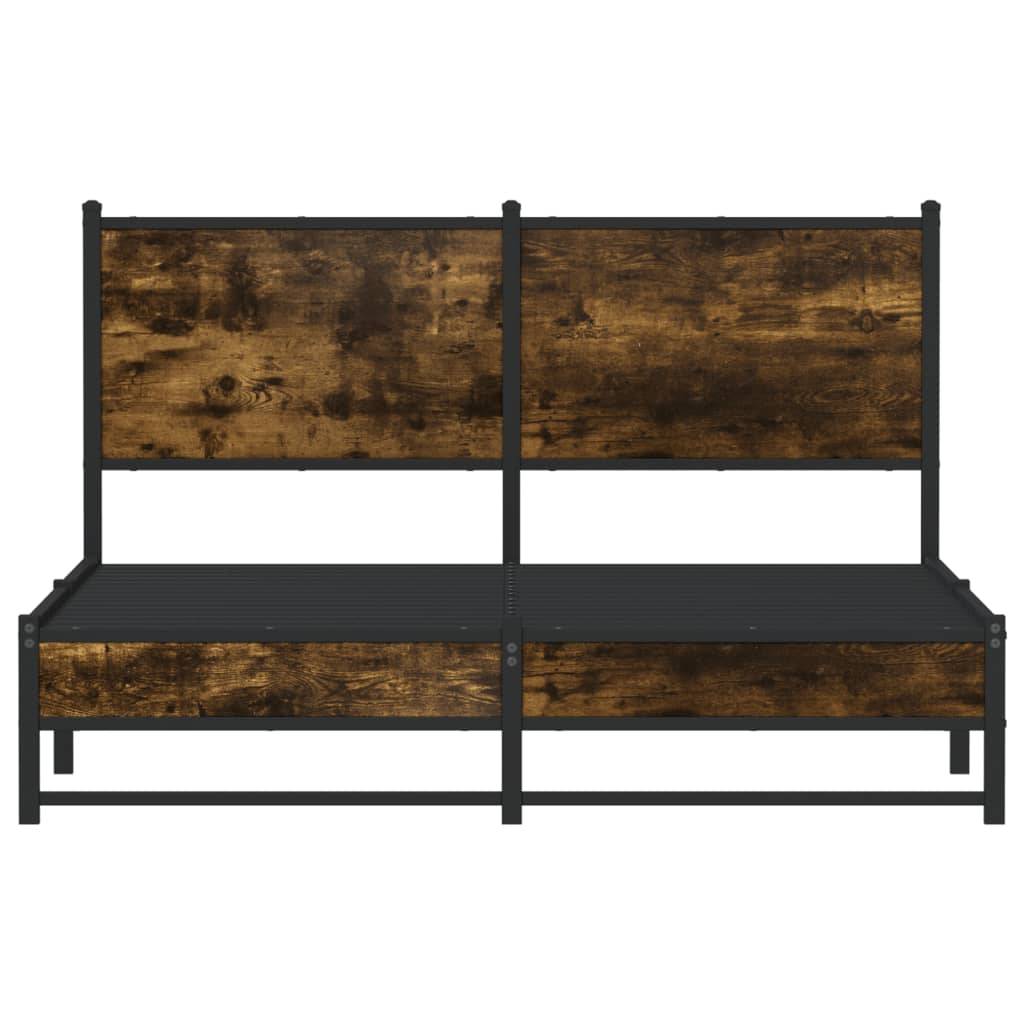 Bedframe zonder matras metaal gerookt eikenkleurig 137x190 cm is nu te koop bij PeponiXL, paradijselijk wonen!