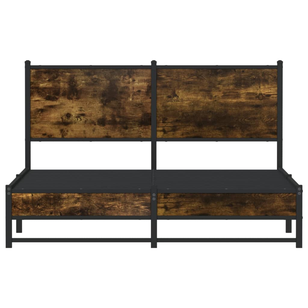 Bedframe zonder matras metaal gerookt eikenkleurig 140x190 cm is nu te koop bij PeponiXL, paradijselijk wonen!