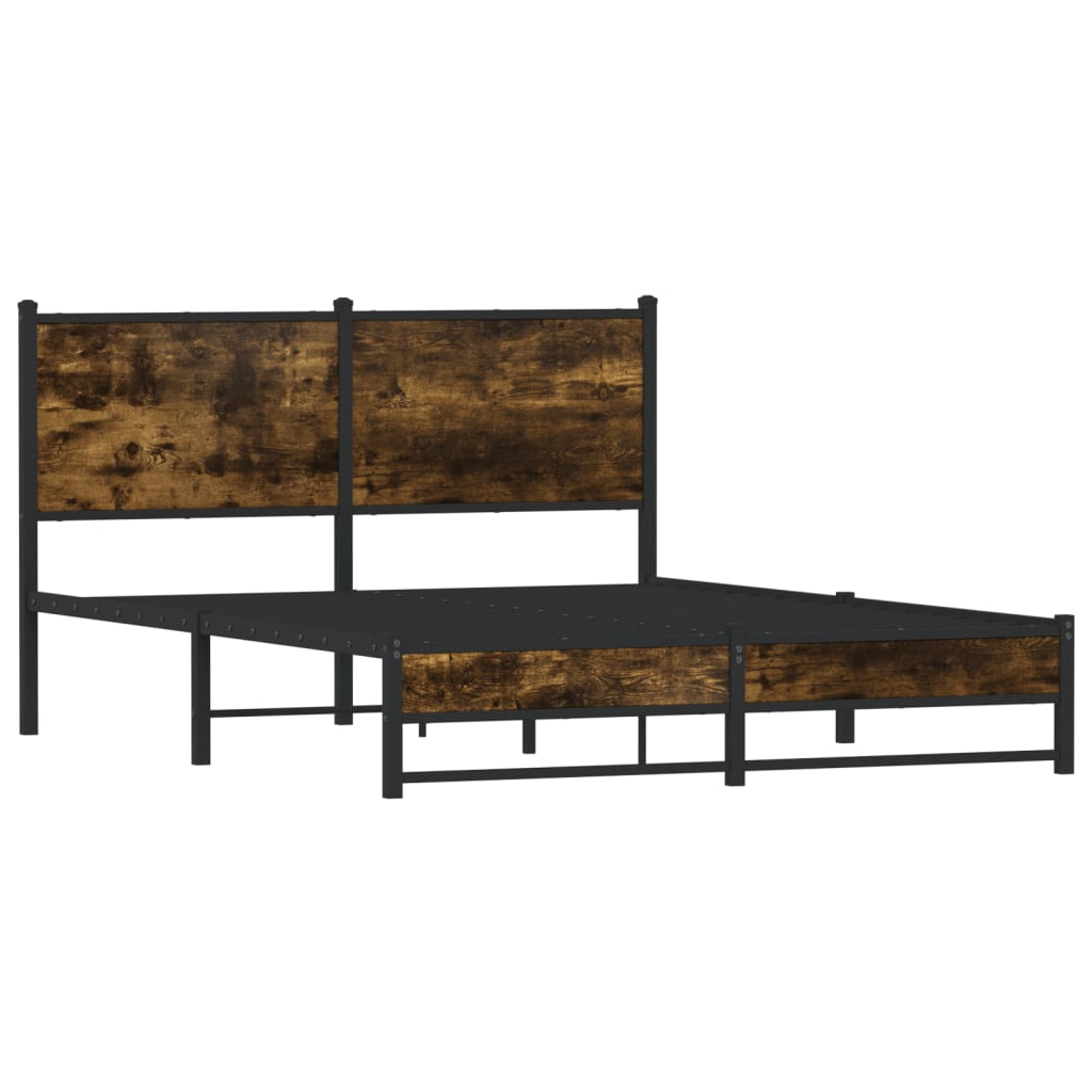 Bedframe zonder matras metaal gerookt eikenkleurig 140x200 cm is nu te koop bij PeponiXL, paradijselijk wonen!