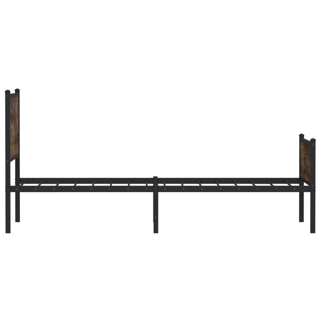 Bedframe zonder matras metaal gerookt eikenkleurig 75x190 cm is nu te koop bij PeponiXL, paradijselijk wonen!