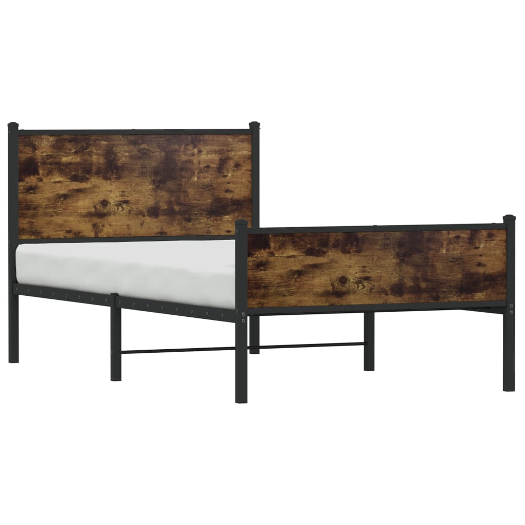 Bedframe zonder matras metaal gerookt eikenkleurig 107x203 cm is nu te koop bij PeponiXL, paradijselijk wonen!
