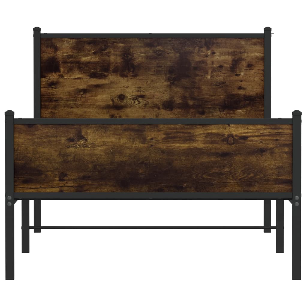 Bedframe zonder matras metaal gerookt eikenkleurig 107x203 cm is nu te koop bij PeponiXL, paradijselijk wonen!