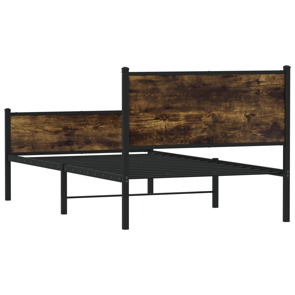 Bedframe zonder matras metaal gerookt eikenkleurig 107x203 cm is nu te koop bij PeponiXL, paradijselijk wonen!