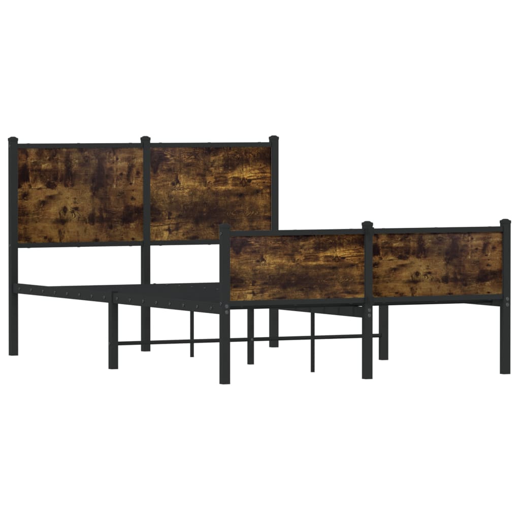 Bedframe zonder matras metaal gerookt eikenkleurig 120x190 cm is nu te koop bij PeponiXL, paradijselijk wonen!