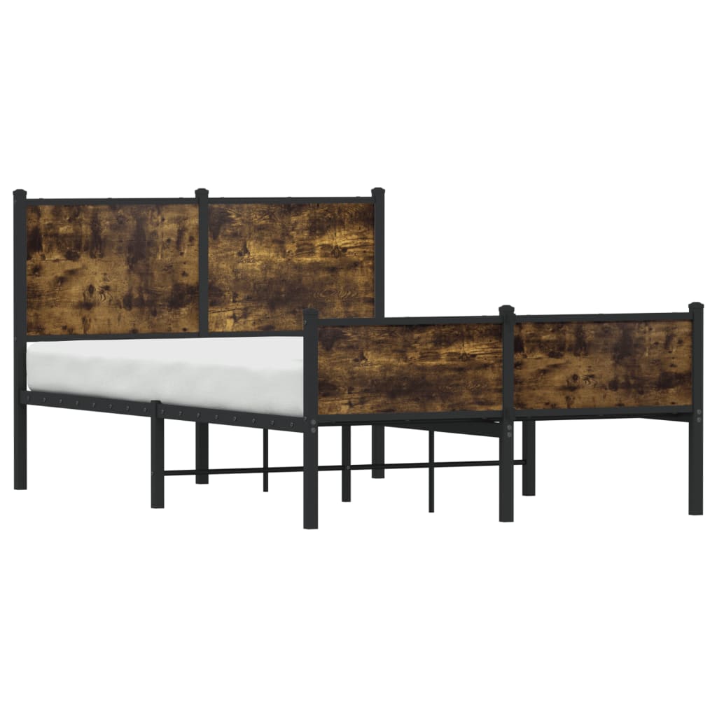 Bedframe zonder matras metaal gerookt eikenkleurig 120x190 cm is nu te koop bij PeponiXL, paradijselijk wonen!