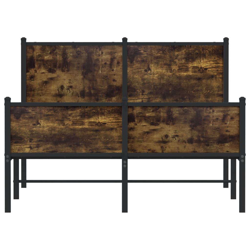 Bedframe zonder matras metaal gerookt eikenkleurig 120x190 cm is nu te koop bij PeponiXL, paradijselijk wonen!