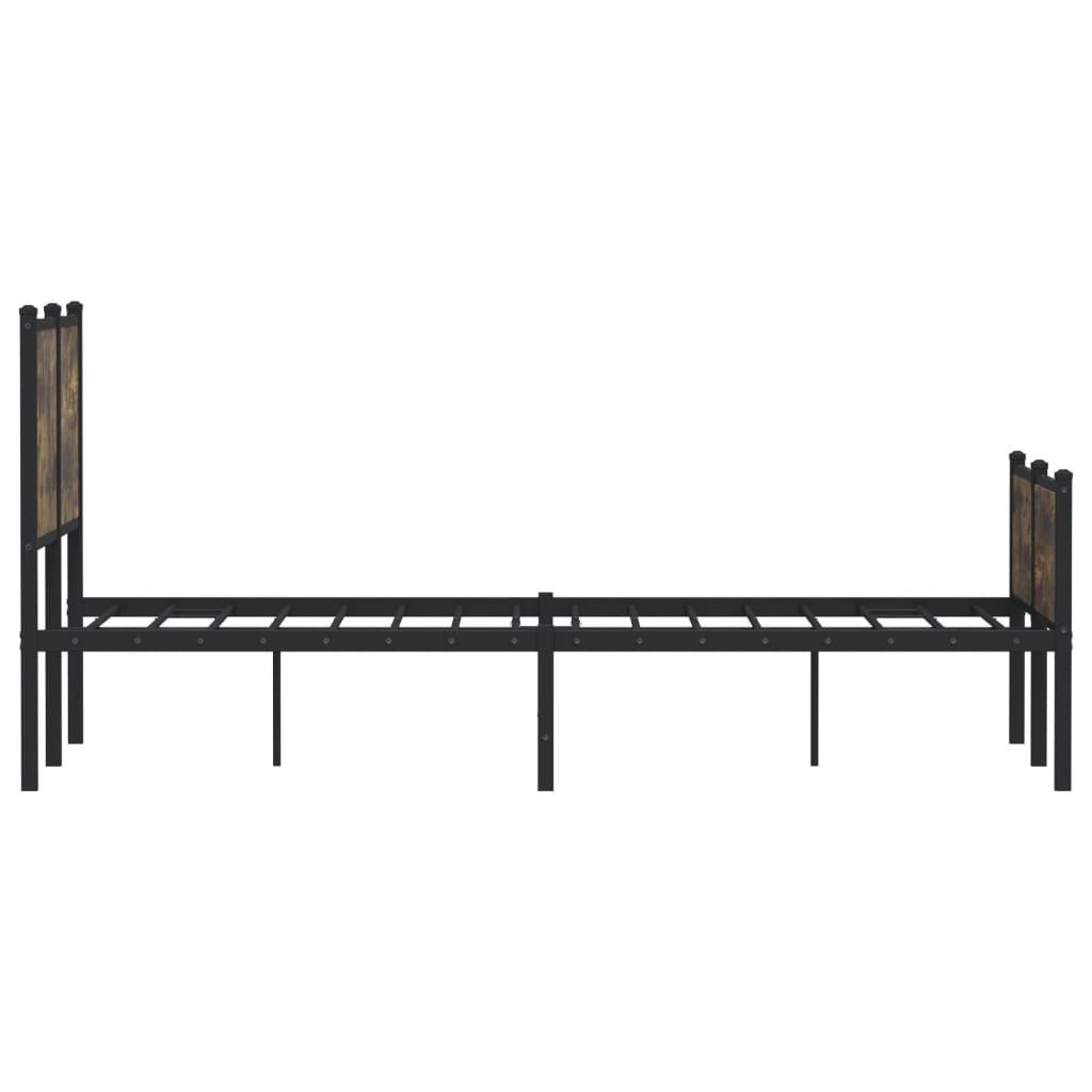 Bedframe zonder matras metaal gerookt eikenkleurig 120x190 cm is nu te koop bij PeponiXL, paradijselijk wonen!