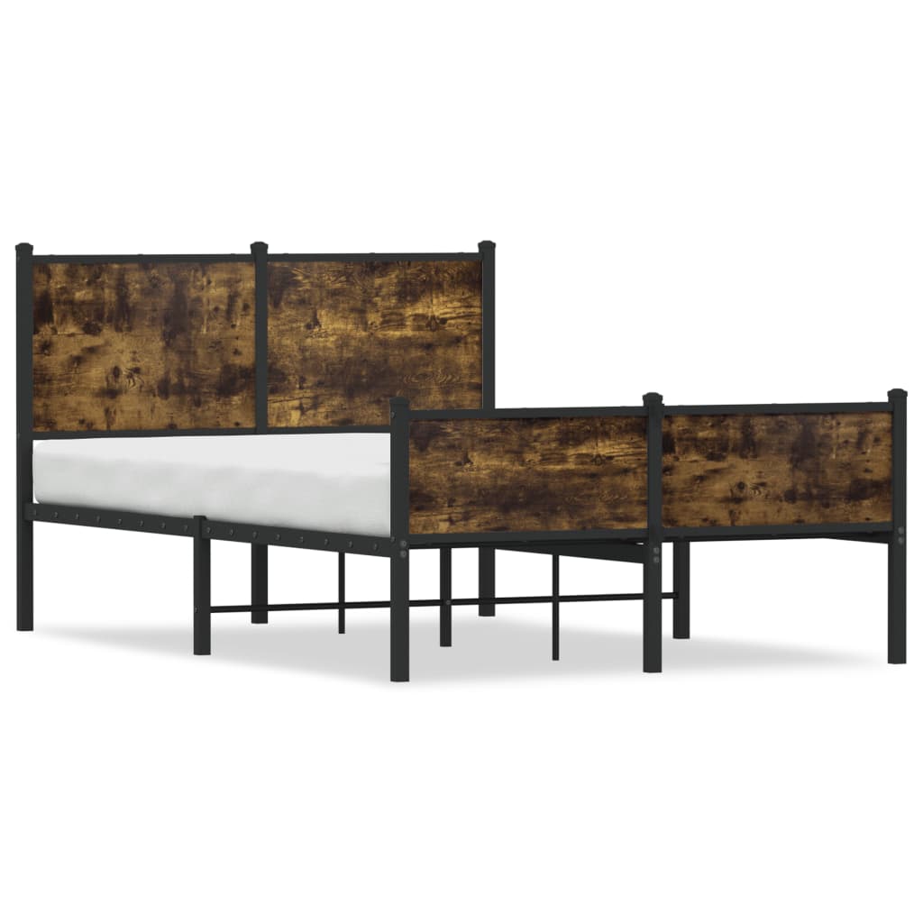 Bedframe zonder matras metaal gerookt eikenkleurig 120x190 cm is nu te koop bij PeponiXL, paradijselijk wonen!
