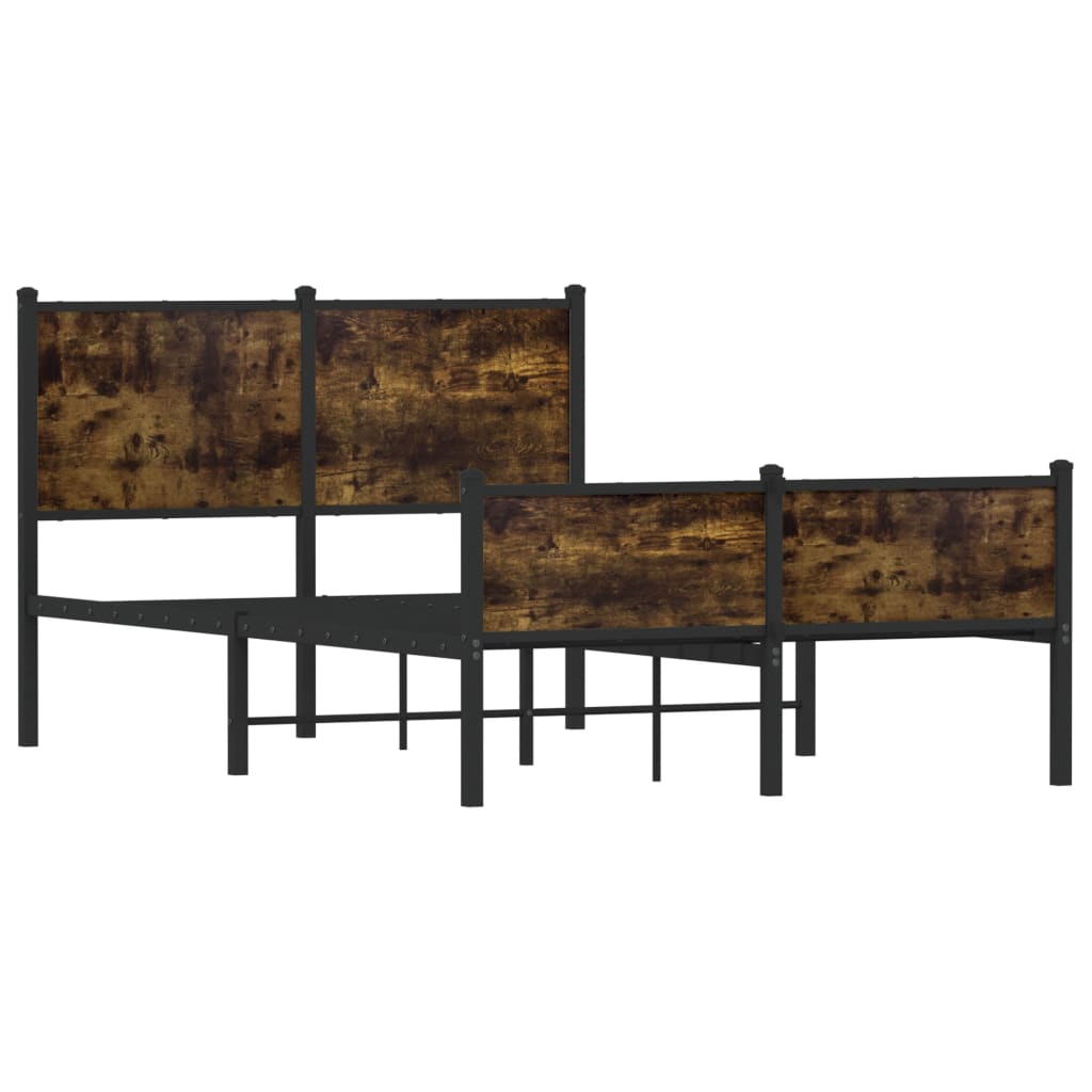 Bedframe zonder matras metaal gerookt eikenkleurig 120x200 cm is nu te koop bij PeponiXL, paradijselijk wonen!
