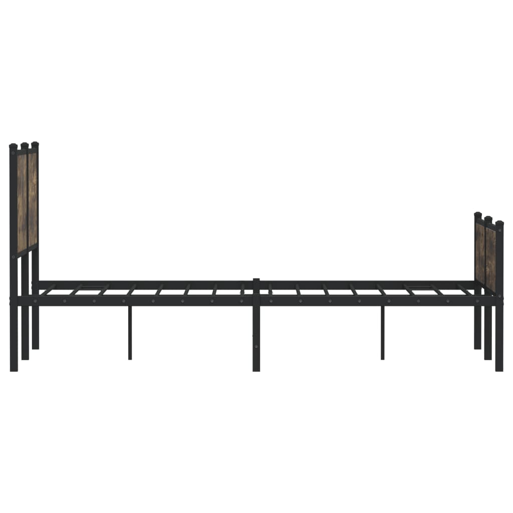 Bedframe zonder matras metaal gerookt eikenkleurig 120x200 cm is nu te koop bij PeponiXL, paradijselijk wonen!