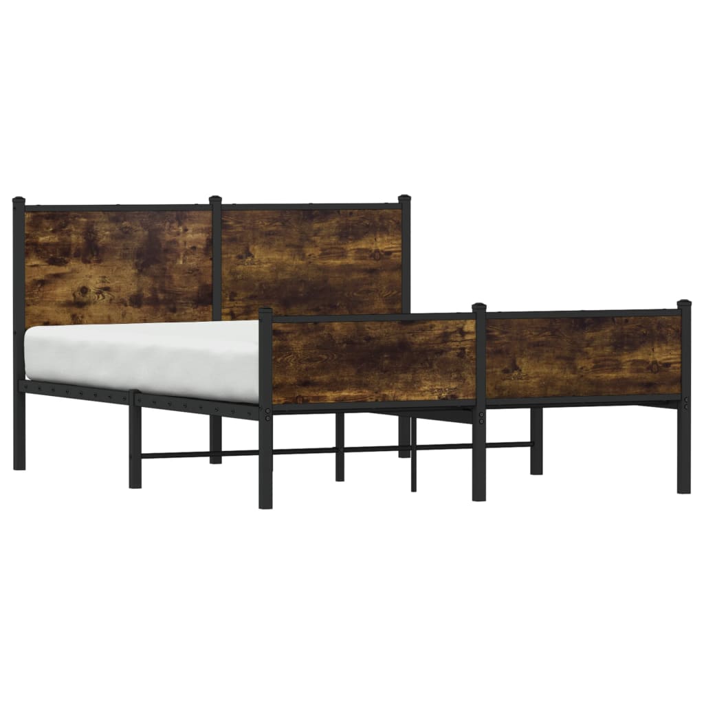 Bedframe zonder matras metaal gerookt eikenkleurig 140x190 cm is nu te koop bij PeponiXL, paradijselijk wonen!