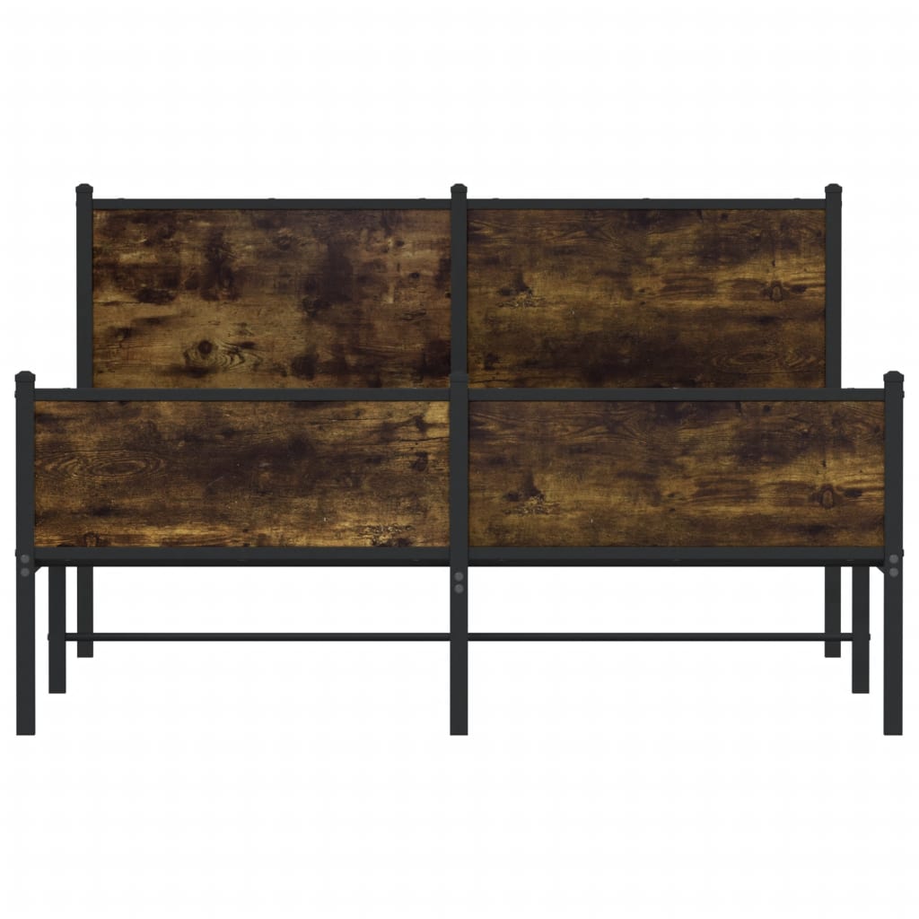 Bedframe zonder matras metaal gerookt eikenkleurig 140x190 cm is nu te koop bij PeponiXL, paradijselijk wonen!