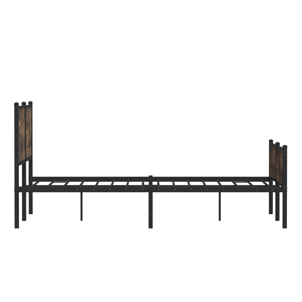 Bedframe zonder matras metaal gerookt eikenkleurig 140x190 cm is nu te koop bij PeponiXL, paradijselijk wonen!