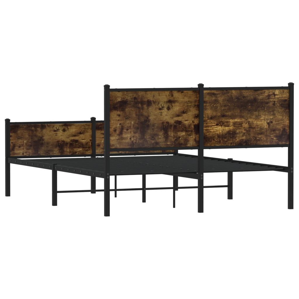 Bedframe zonder matras metaal gerookt eikenkleurig 140x190 cm is nu te koop bij PeponiXL, paradijselijk wonen!
