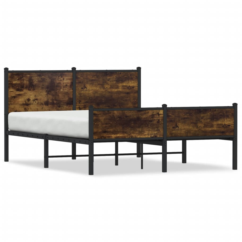 Bedframe zonder matras metaal gerookt eikenkleurig 140x190 cm is nu te koop bij PeponiXL, paradijselijk wonen!