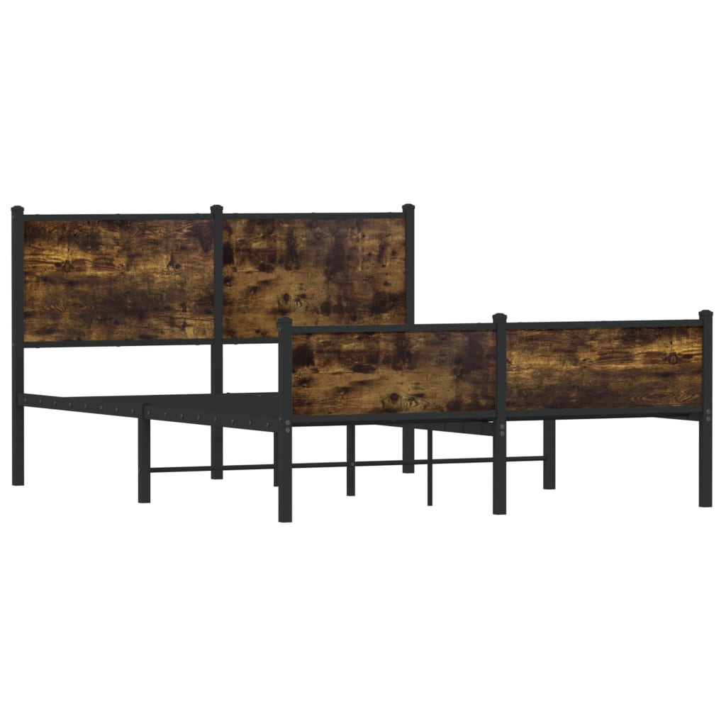 Bedframe zonder matras metaal gerookt eikenkleurig 140x200 cm is nu te koop bij PeponiXL, paradijselijk wonen!