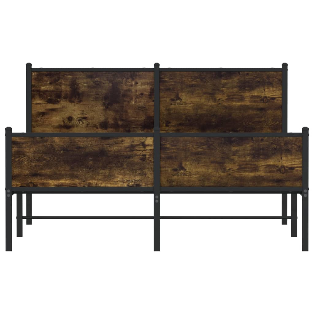 Bedframe zonder matras metaal gerookt eikenkleurig 140x200 cm is nu te koop bij PeponiXL, paradijselijk wonen!