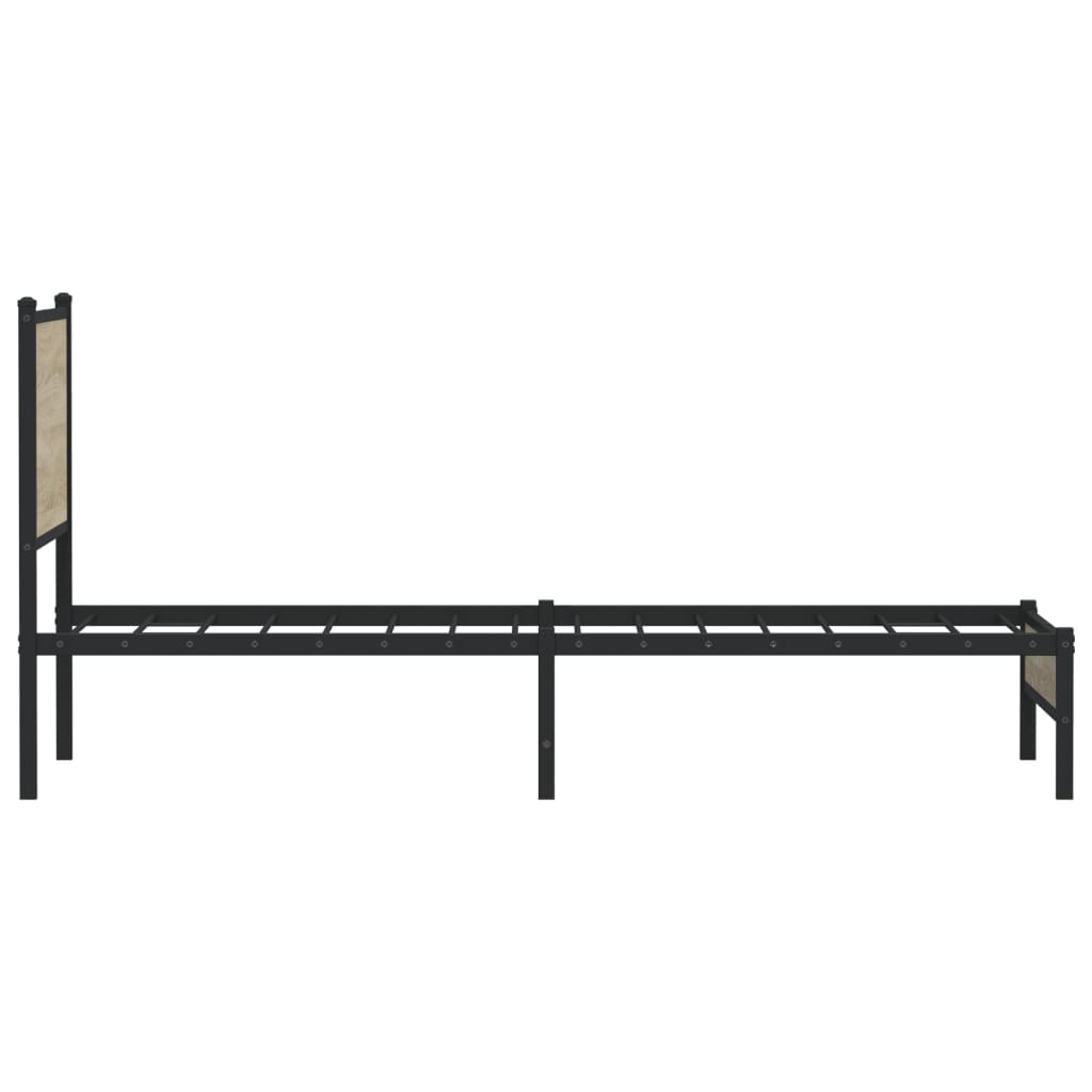 Bedframe zonder matras metaal sonoma eikenkleurig 90x200 cm is nu te koop bij PeponiXL, paradijselijk wonen!