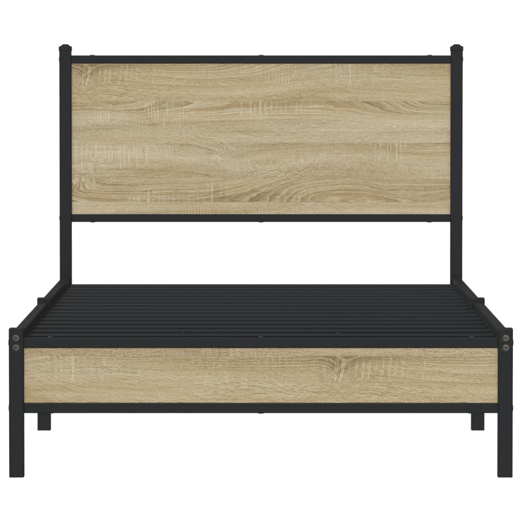 Bedframe zonder matras metaal sonoma eikenkleurig 107x203 cm is nu te koop bij PeponiXL, paradijselijk wonen!