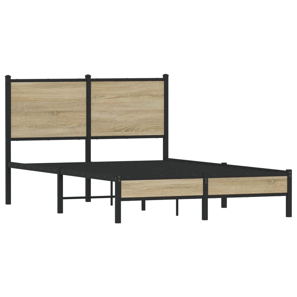 Bedframe zonder matras metaal sonoma eikenkleurig 120x190 cm is nu te koop bij PeponiXL, paradijselijk wonen!