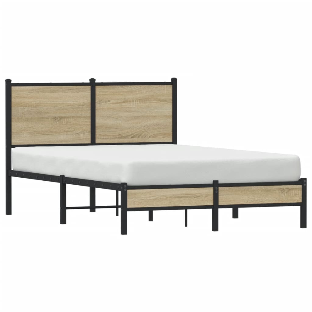 Bedframe zonder matras metaal sonoma eikenkleurig 120x190 cm is nu te koop bij PeponiXL, paradijselijk wonen!