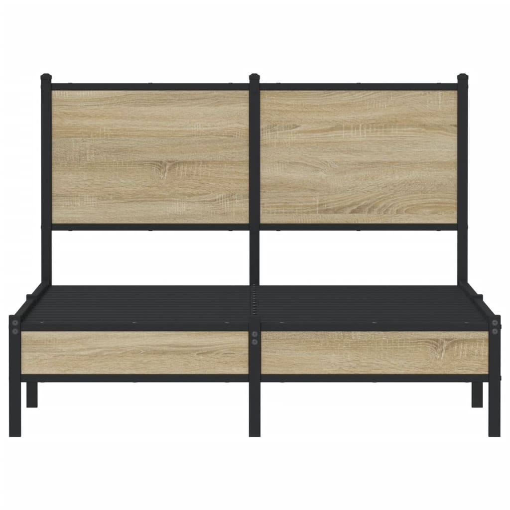 Bedframe zonder matras metaal sonoma eikenkleurig 120x200 cm is nu te koop bij PeponiXL, paradijselijk wonen!