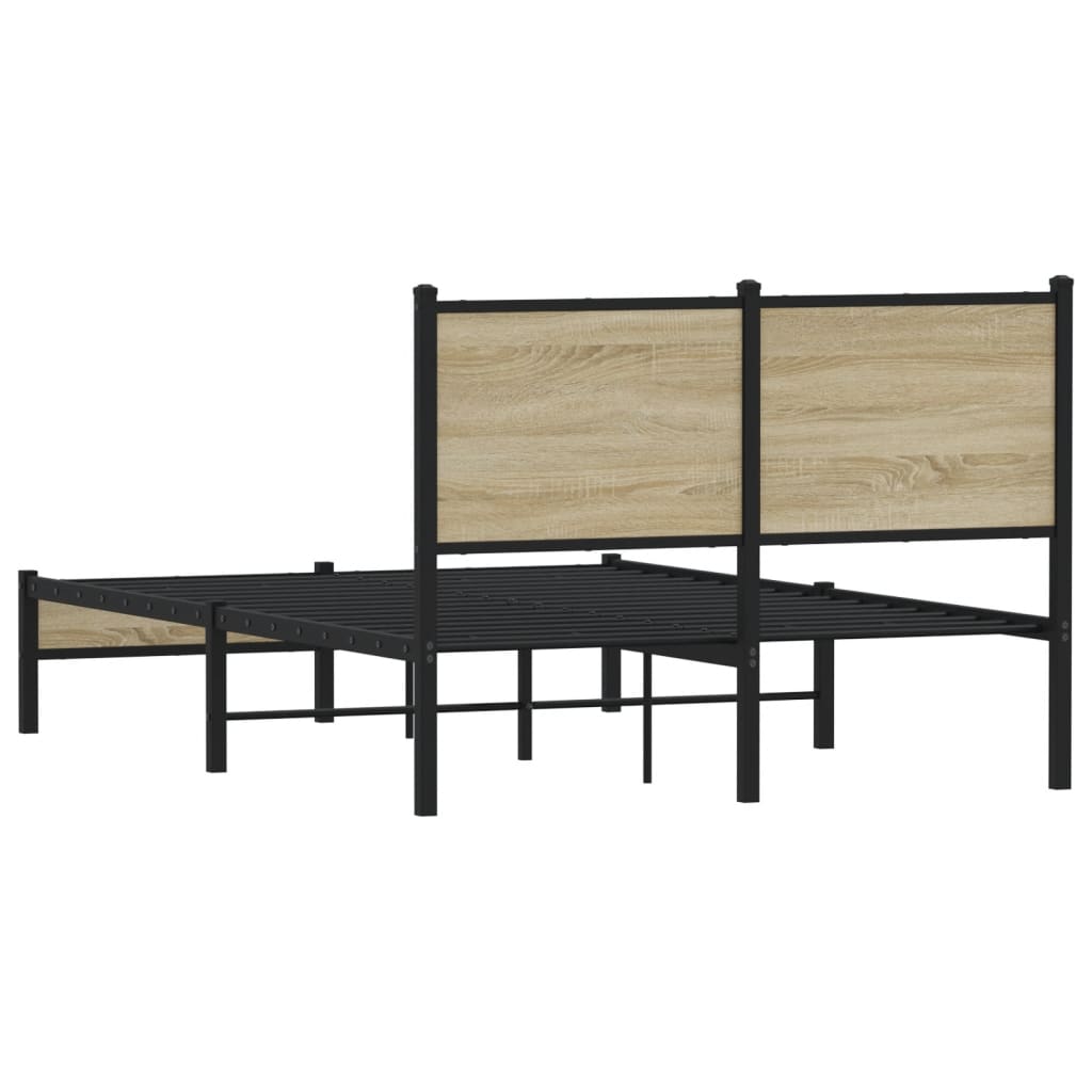 Bedframe zonder matras metaal sonoma eikenkleurig 120x200 cm is nu te koop bij PeponiXL, paradijselijk wonen!